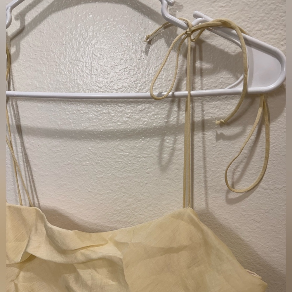 Zara ZW‎ Collection Drape Midi Yellow Dress Size L - Picture 6 of 15